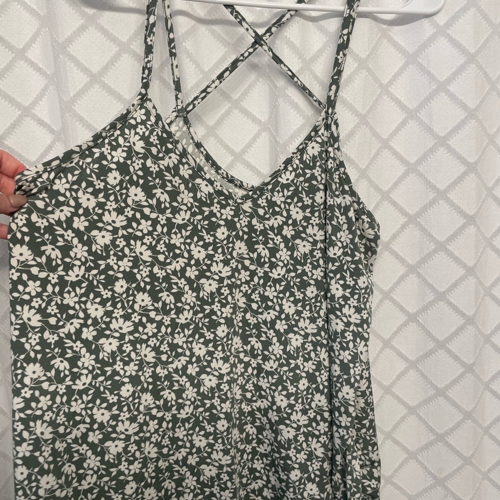 Floral Green Spaghetti Strap Top PaperMoon
